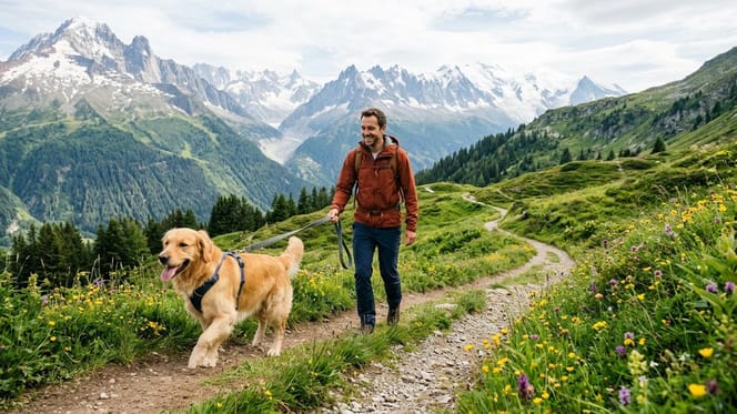 Ein Hund läuft frei auf einer grünen Wiese in der Natur