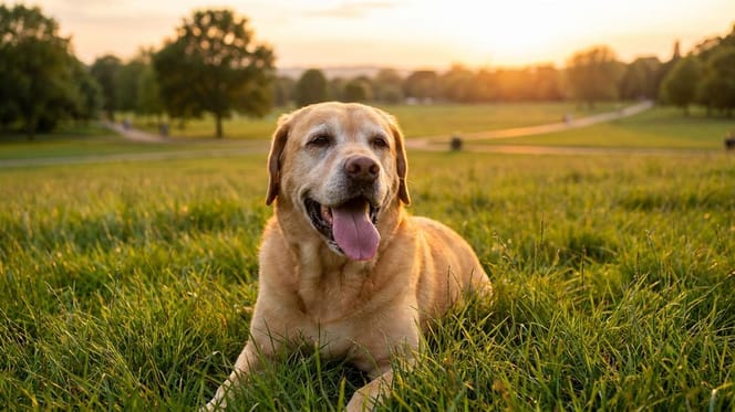 Un labrador dans la nature