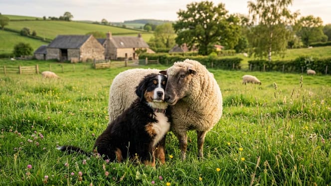 Une chienne et une brebis
