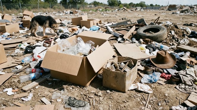 A rubbish dump in the middle of nature