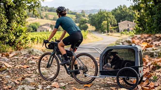 Une femme à vélo