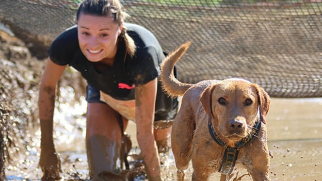Une femme participe avec son chien au Woofest de Metz