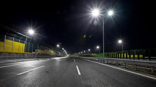A road at night