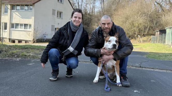 Yannick W. mit Partnerin und Hund Sek