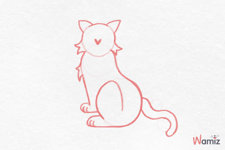 fourth step drawing a cat