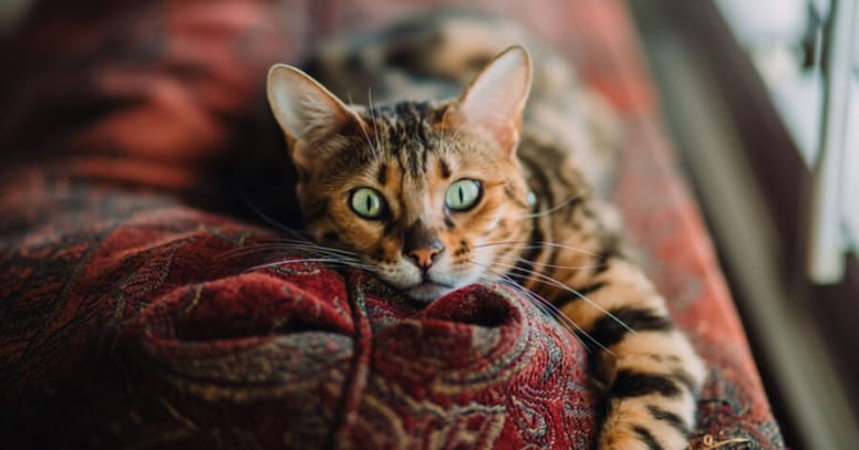 Cat lying on the couch