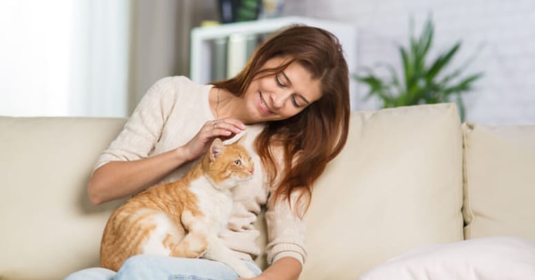 foster mum with a cat