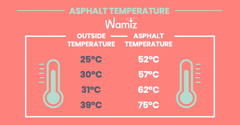 temperature comparision between outside and asphalt