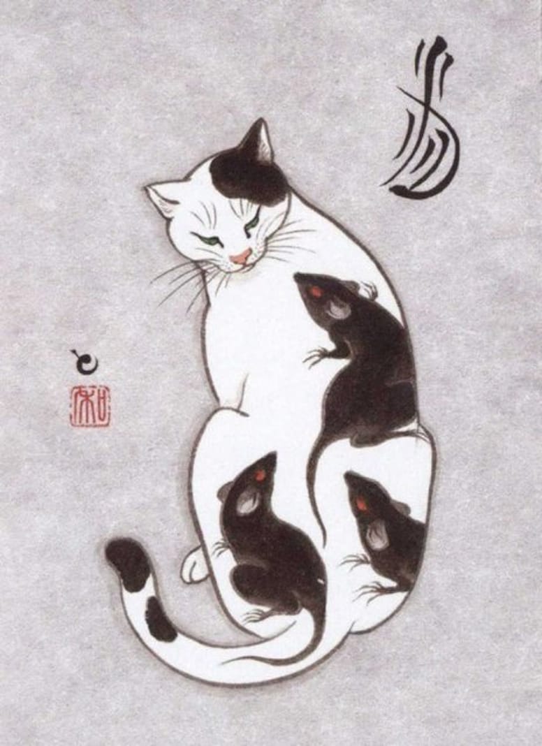 chat rats tatouage