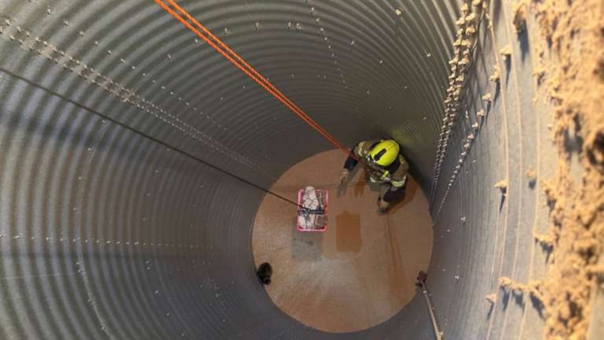 Feuerwehr rettet Katze aus Silo