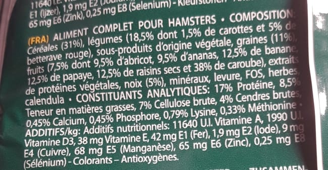 Alimentation de mon hamster angora