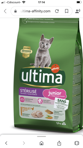 Que pensez-vous des croquettes chatons stériliser ultima ?