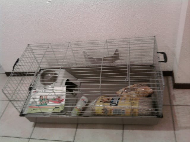 Dijon: Vend Cage+nourriture+foin pour 40€ seulement