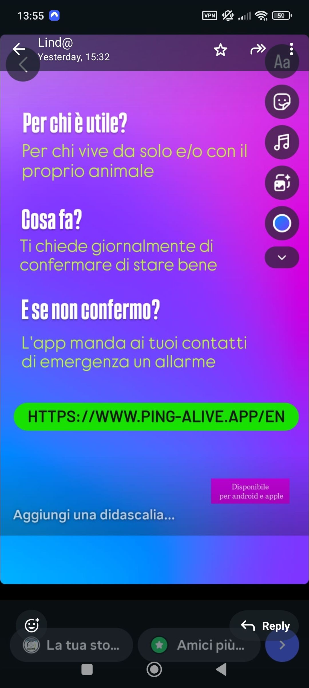 Proteggere il mio amico se mi succede cualcosa 🐶