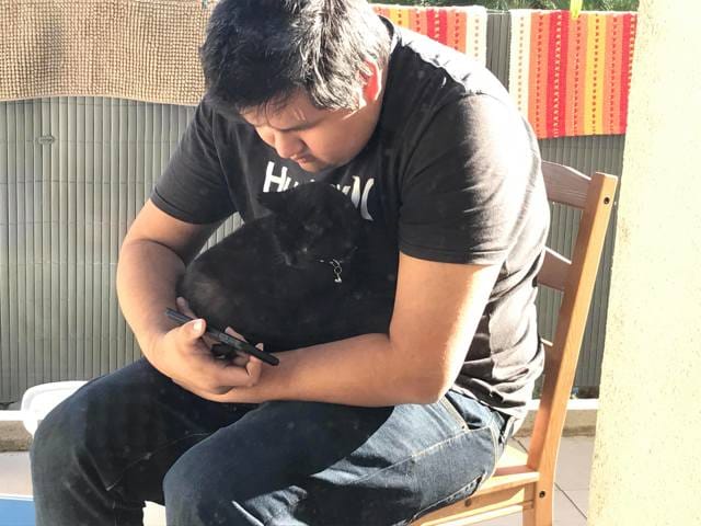 Notre chatte a peur de mon compagnon