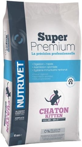 VENTE CROQUETTES Nutrivet Super Premium Chaton Jusqu'à 12 Mois Sac de 8 kg