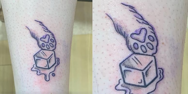 Tatuajes de huella de gato diseño